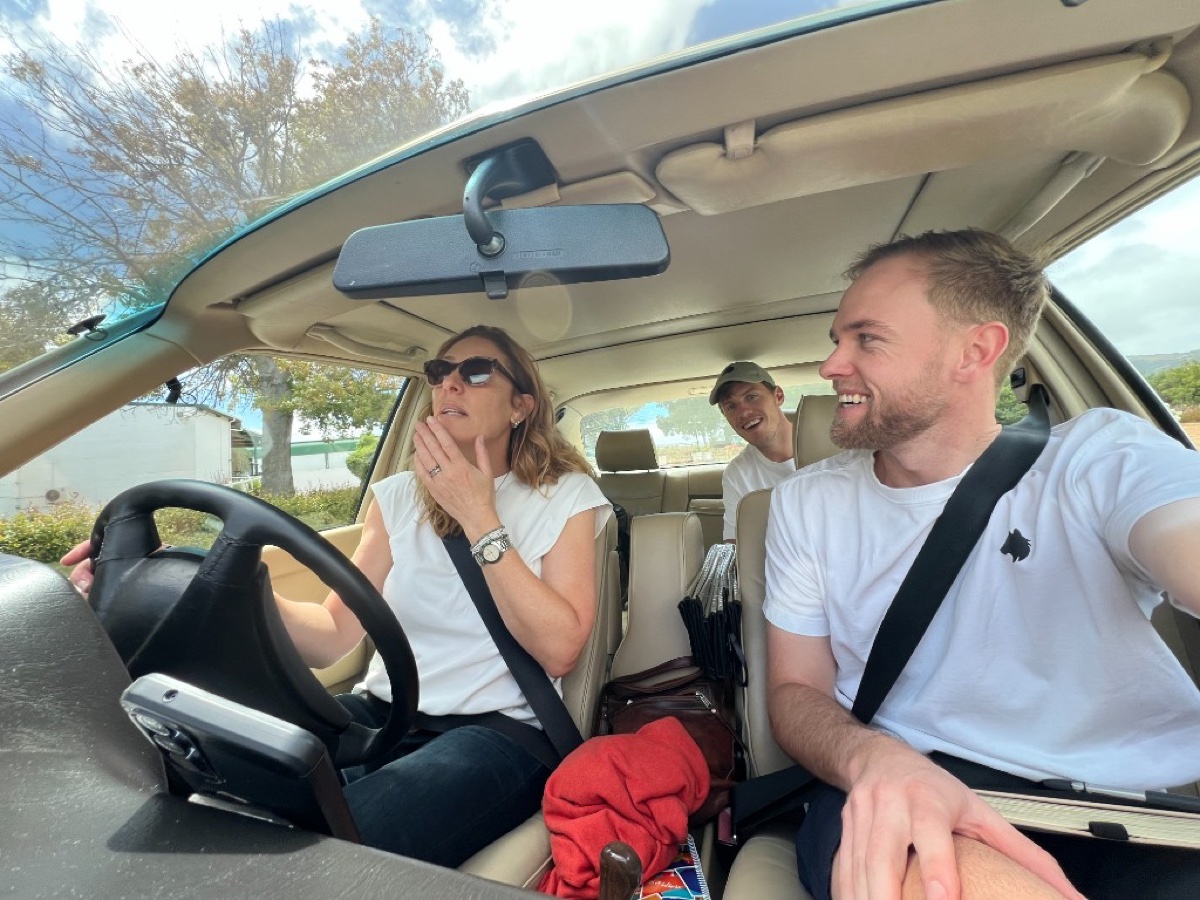 Community Wolf team members travelling to Kayamandi for their first visit with Gretha Groeneveld.